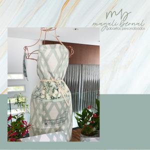 Avental  com bolso Linho de poliester ou Gorgurão 68x80 cm Personalizado com seu logo -  Impressão Frente   