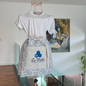 Avental SAIA com bolso Linho de poliester ou Gorgurão 68x48 cm Personalizado com seu logo -  Impressão Frente   